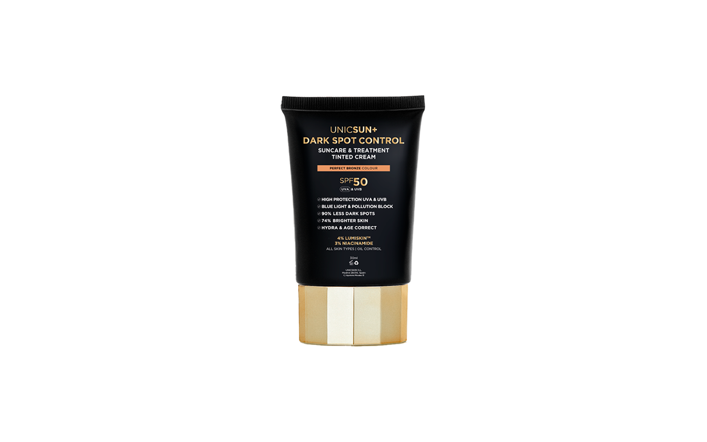 UNICSUN+ DARK SPOT CONTROL SUNCARE & TREATMENT TINTED CREAM