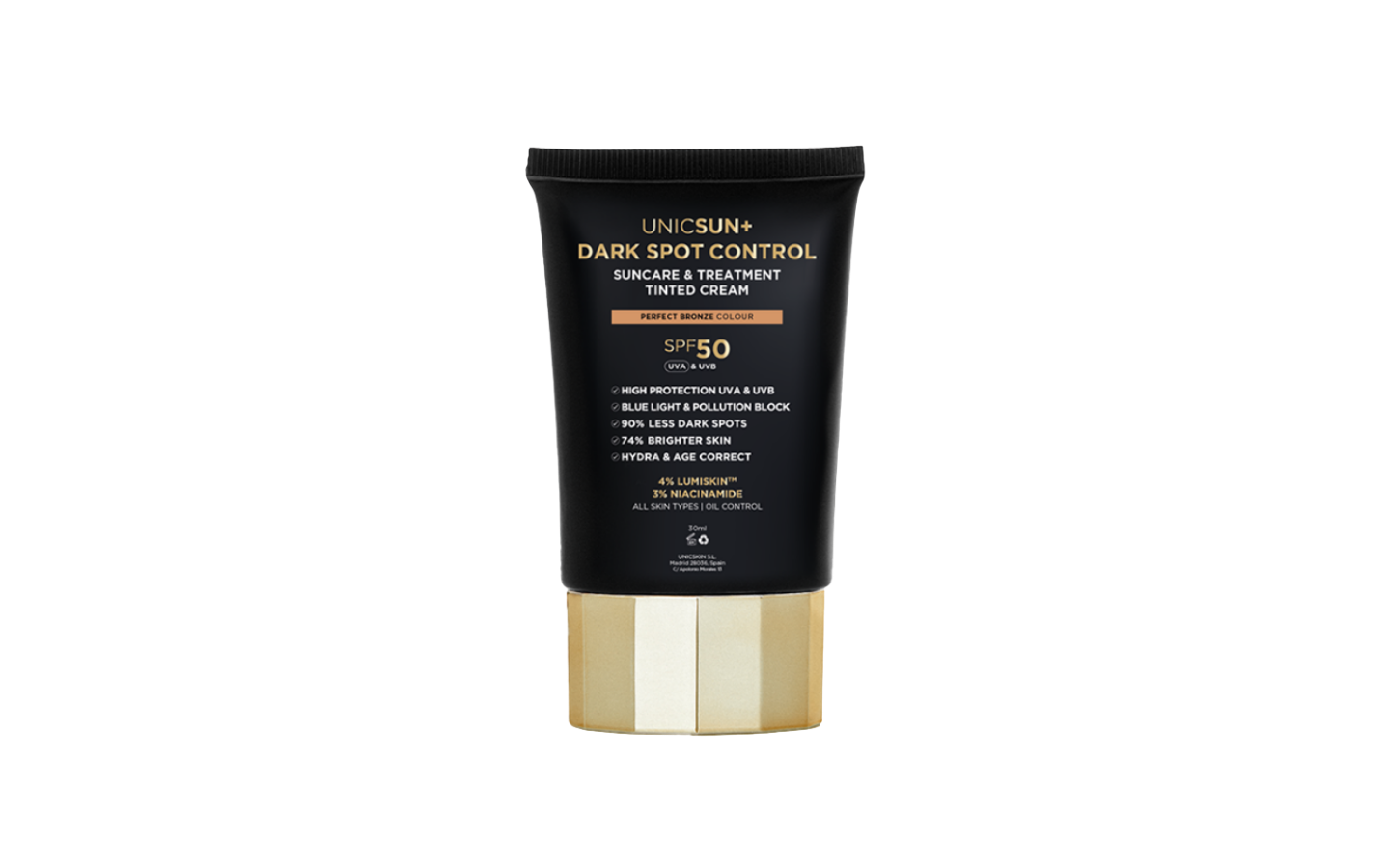 UNICSUN+ DARK SPOT CONTROL SUNCARE & TREATMENT TINTED CREAM